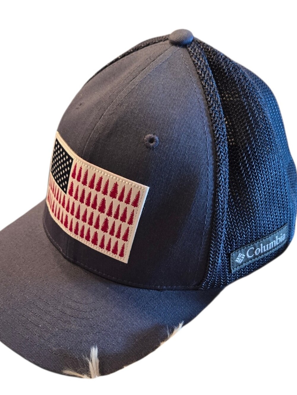Columbia Men's Navy Trucker Hat with Flag Patch Size SM